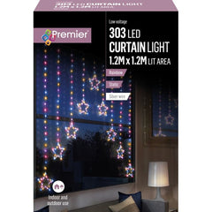 Premier Pin Wire Star V Curtain 1.2m 303 White LEDs