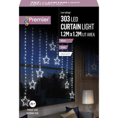 Premier Pin Wire Star V Curtain 1.2m 303 White LEDs