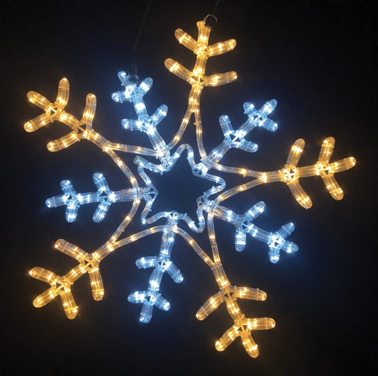 Premier Flashing Snowflake Rope Light White/Warm White LED 66cm