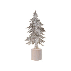 Kaemingk Iron Tree On Wooden Stand White