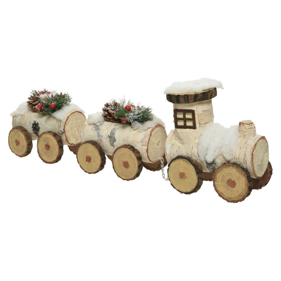 Kaemingk Foam Train with 2 Wagons Natural