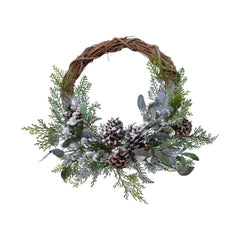 Kaemingk Frost Decorative Wreath Willow Pine