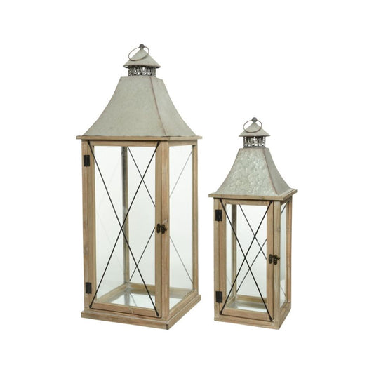 Kaemingk Fir-wood Lantern Natural