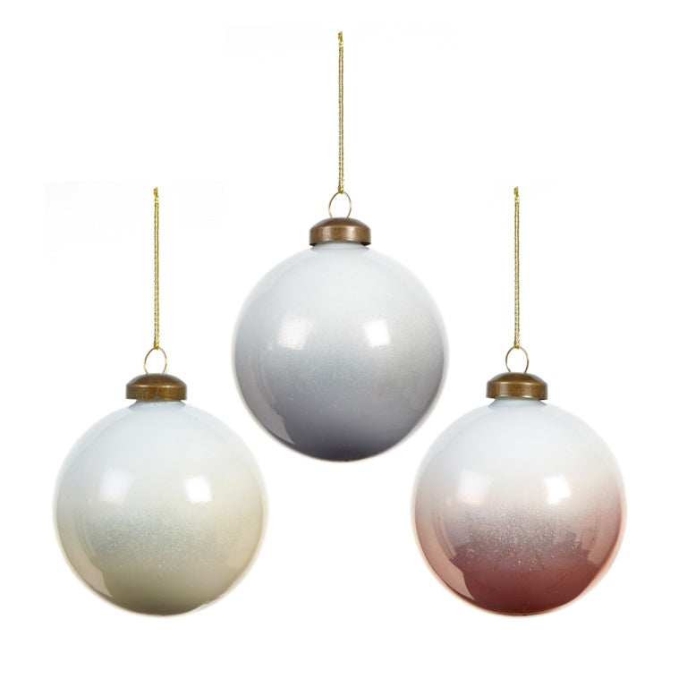 Premier Glass Ombre Bauble 8cm Green Pink Grey