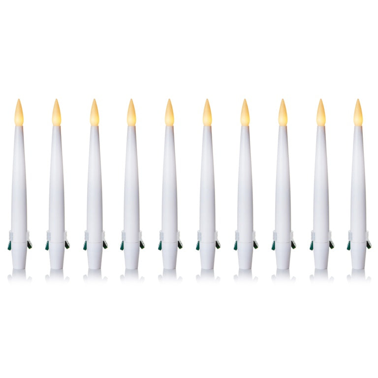 Premier 10 Piece White Candle Clip 15cm With Remote Control