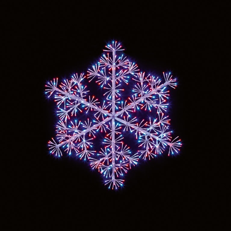 Premier White Starburst Snowflake 660 LEDs Rainbow 90cm