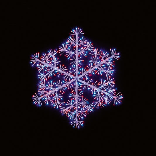 Premier White Starburst Snowflake 660 LEDs Rainbow 90cm