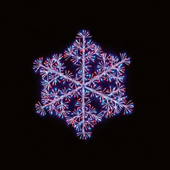 Premier White Starburst Snowflake 660 LEDs Rainbow 90cm