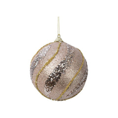 Kaemingk Glitter Swirl Bauble 10cm