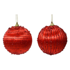 Kaemingk Glitter Bauble 8cm Red