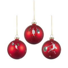 Premier Red Santa Bauble 80mm Assorted