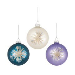 Premier Glitter Sparkle Design Bauble Assorted 80mm