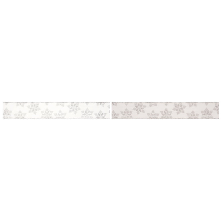 Premier Silver White Snowflake Ribbon