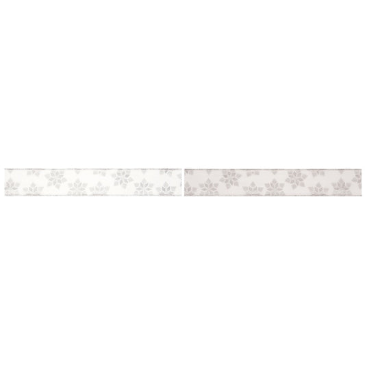 Premier Silver White Snowflake Ribbon