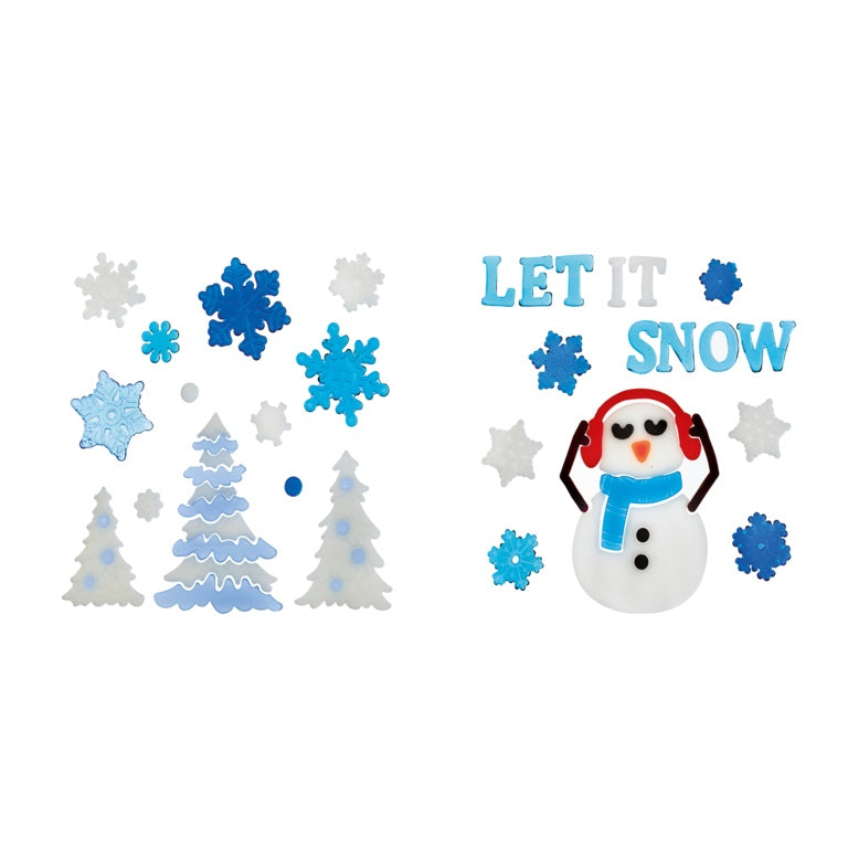 Premier Snowy Ice Jelly Window Clings 20cm Assorted Designs