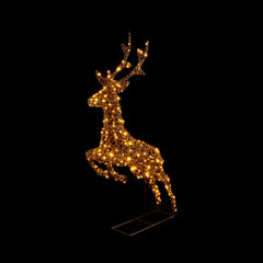 Premier Multi Action Rattan Effect Prancing Stag 260 LEDs