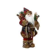 Kaemingk Christmas Red Check Santa 30cm