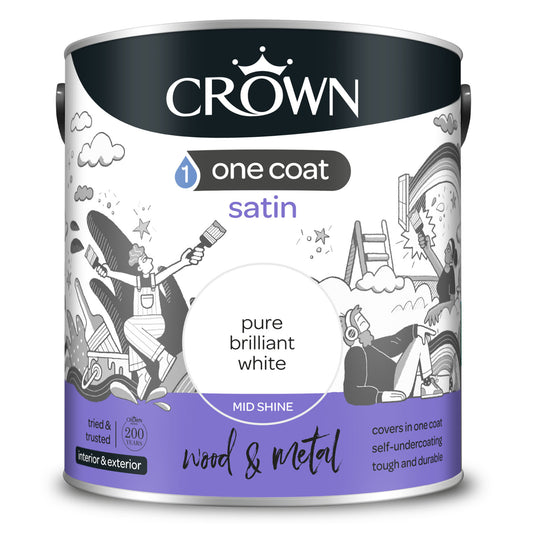 Crown Quick Dry Satin - White