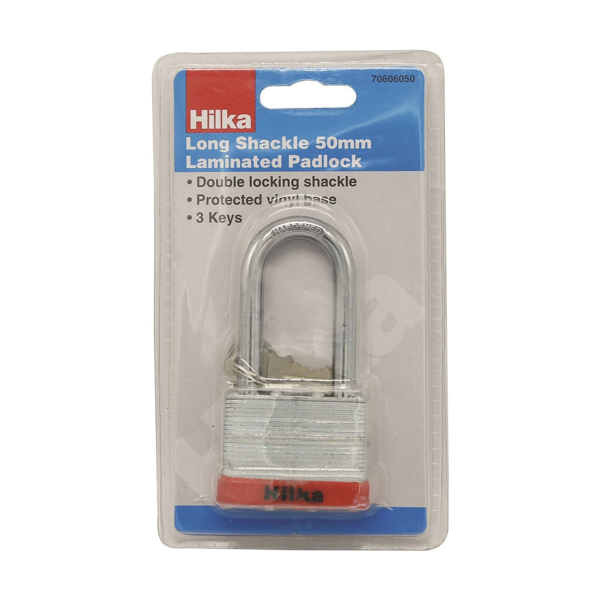 Hilka 50Mm Long Shackle Lamin Padlock