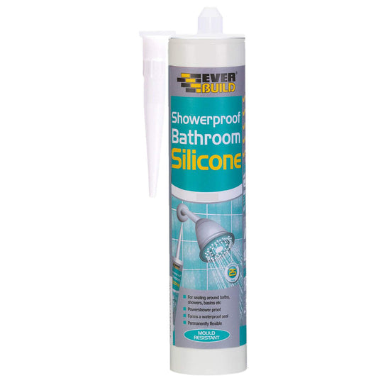 Everbuild Showerproof Bathroom Silicone Clear Trans 280ml