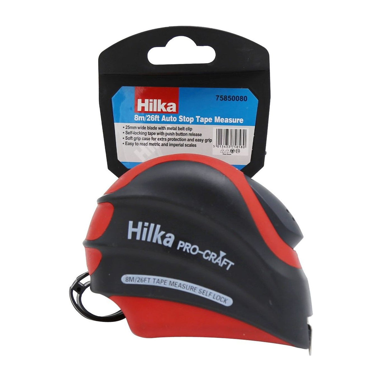 Hilka Auto Stop Tape Measure  8M/26Ft