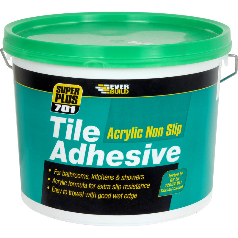 Everbuild 701 Super Plus Non Slip Tile Adhesive - 7.5kg