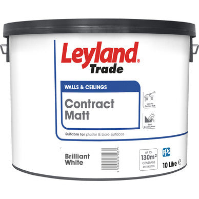 Leyland Trade Conract Matt - Pure Brilliant White 10L