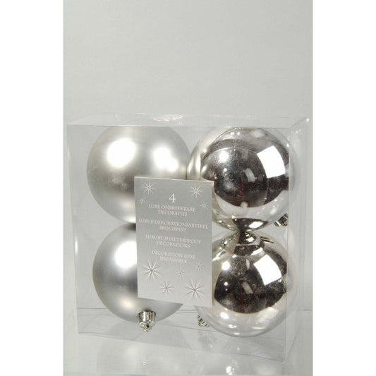 Kaemingk Plain Shatterproof Baubles Pack 4 100mm Gold