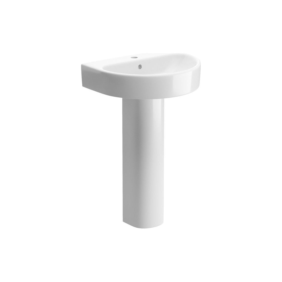 Cara 555x430mm 1TH Basin & Full Pedestal