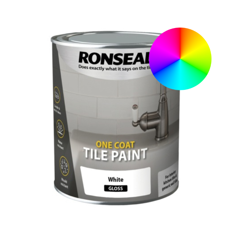 Ronseal One Coat Tile Paint - Gloss - 750ml