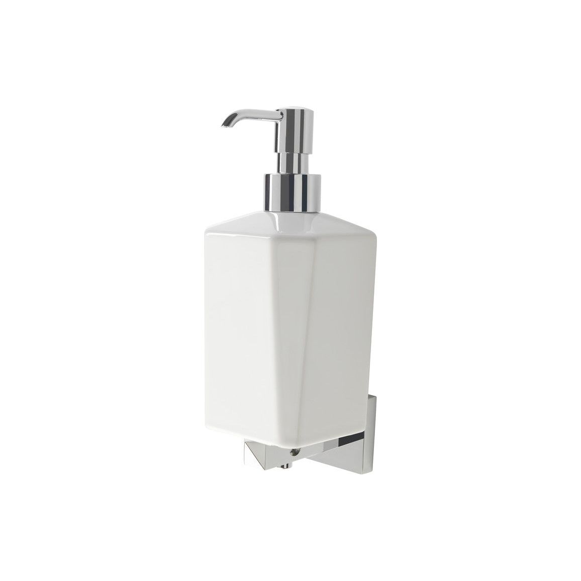 Olympus Wall Mounted Soap Dispenser - Chrome & White