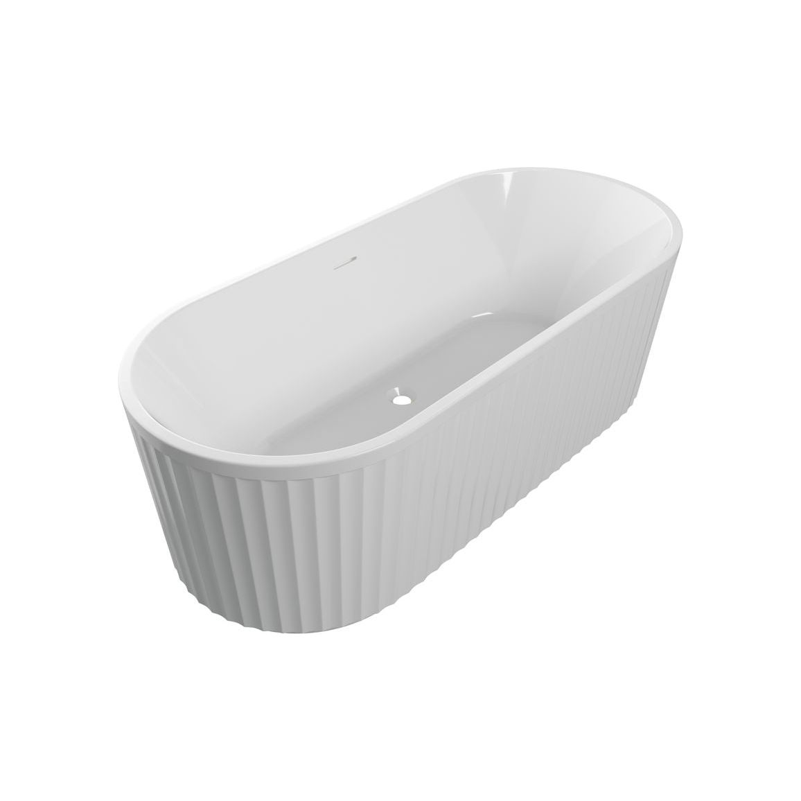 Deco Fluted Free Standing 1700x750x570mm 0TH Bath