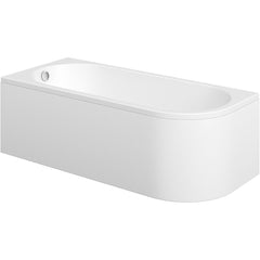 Flute J Shape 1700x725x600mm 0TH Bath w/Legs (LH)