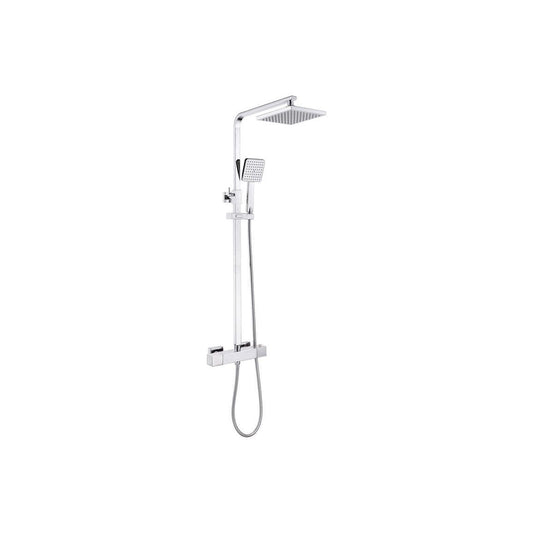 Como Cool-Touch Thermostatic Mixer Shower w/Riser & Overhead Kit - Chrome