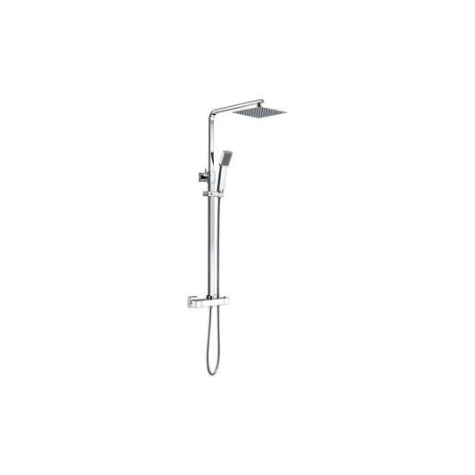 Aspergo Square Thermostatic Bar Mixer w/Riser Kit - Chrome