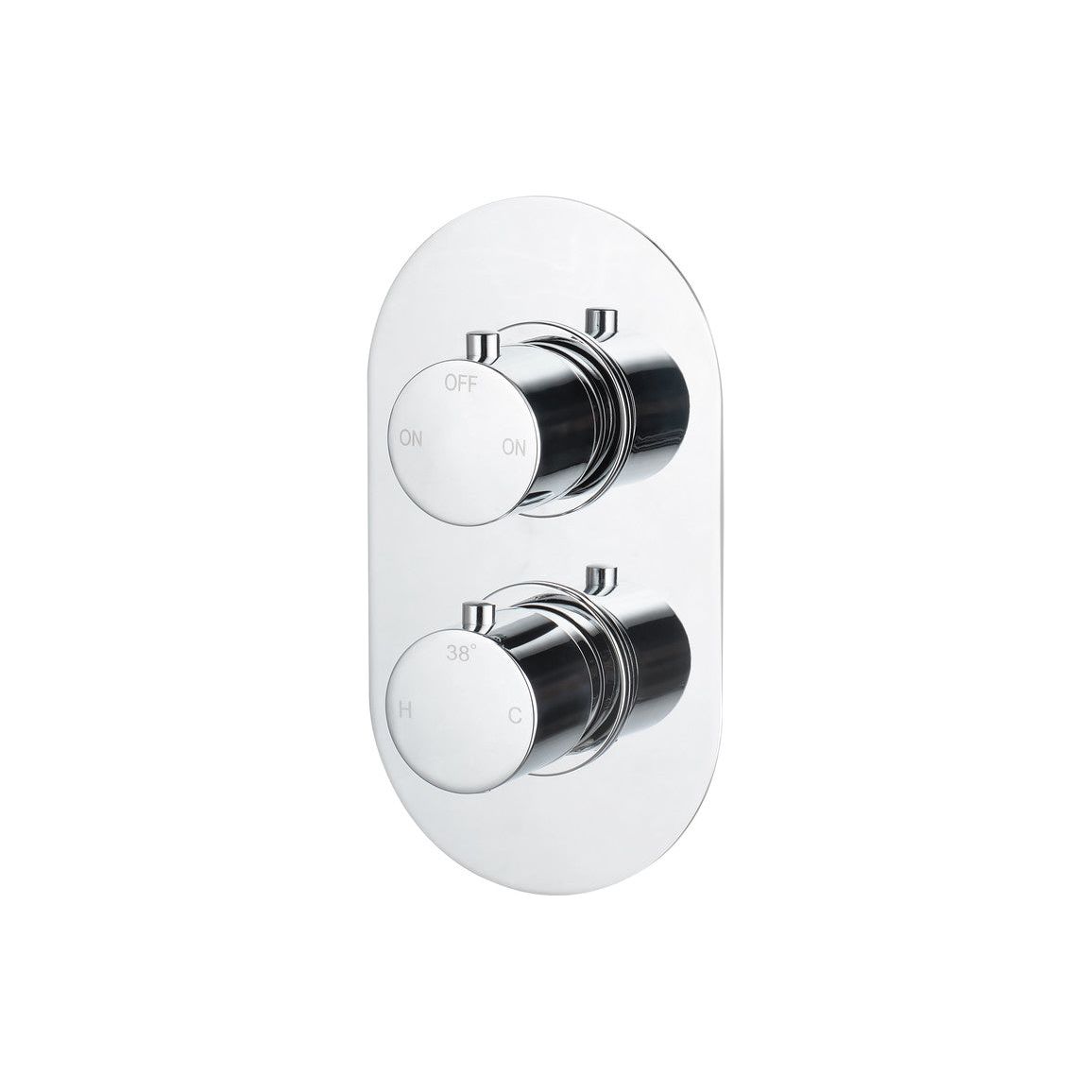 Lava Thermostatic Two Outlet Twin Shower Valve - Chrome