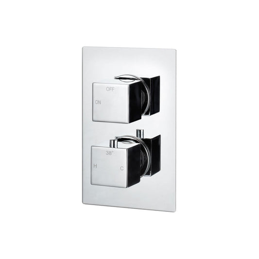 Elusive Thermostatic Single Outlet Twin Shower Valve - Chrome