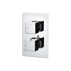 Elusive Thermostatic Single Outlet Twin Shower Valve - Chrome