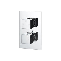 Elusive Thermostatic Two Outlet Twin Shower Valve - Chrome