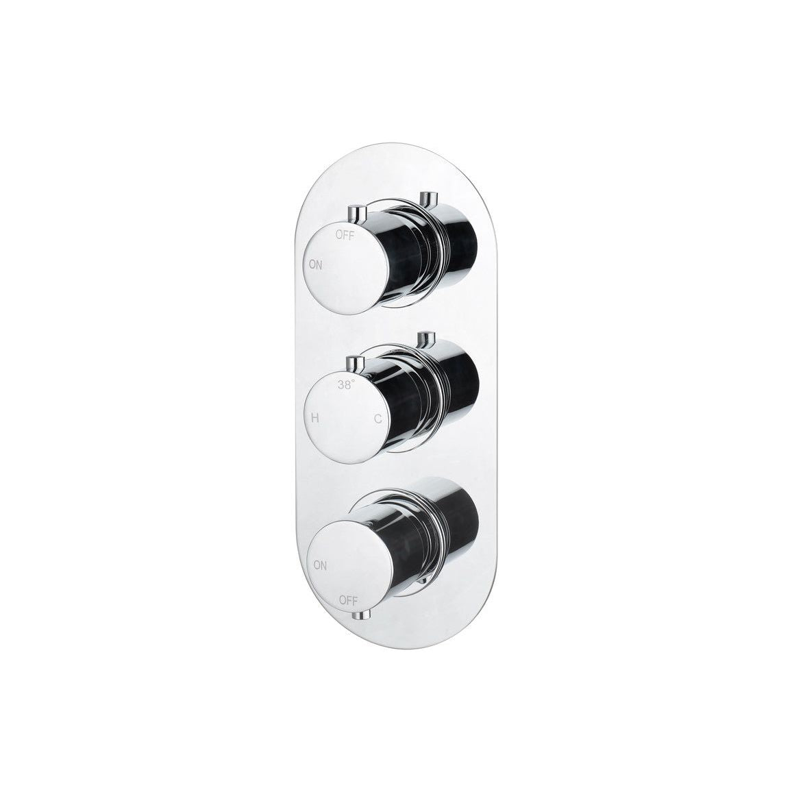 Lava Thermostatic Two Outlet Triple Shower Valve - Chrome