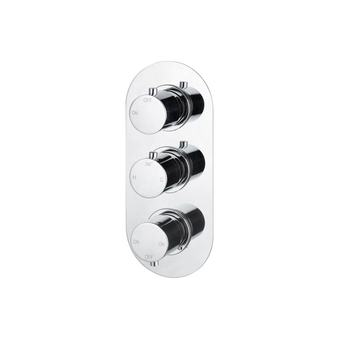 Lava Thermostatic Three Outlet Triple Shower Valve - Chrome