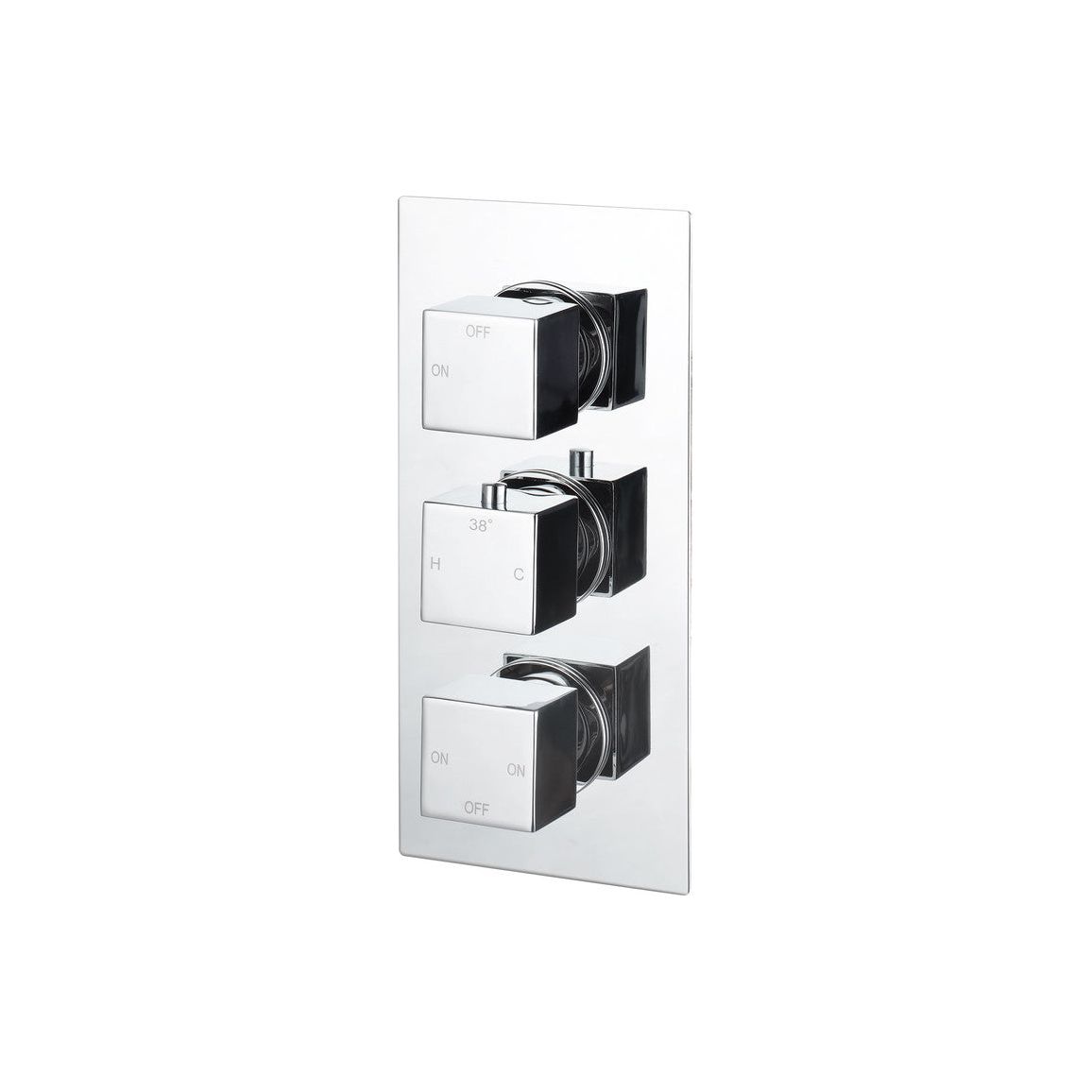 Elusive Thermostatic Three Outlet Triple Shower Valve - Chrome