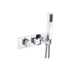 Indus Thermostatic Two Outlet Shower Valve w/Handset - Chrome