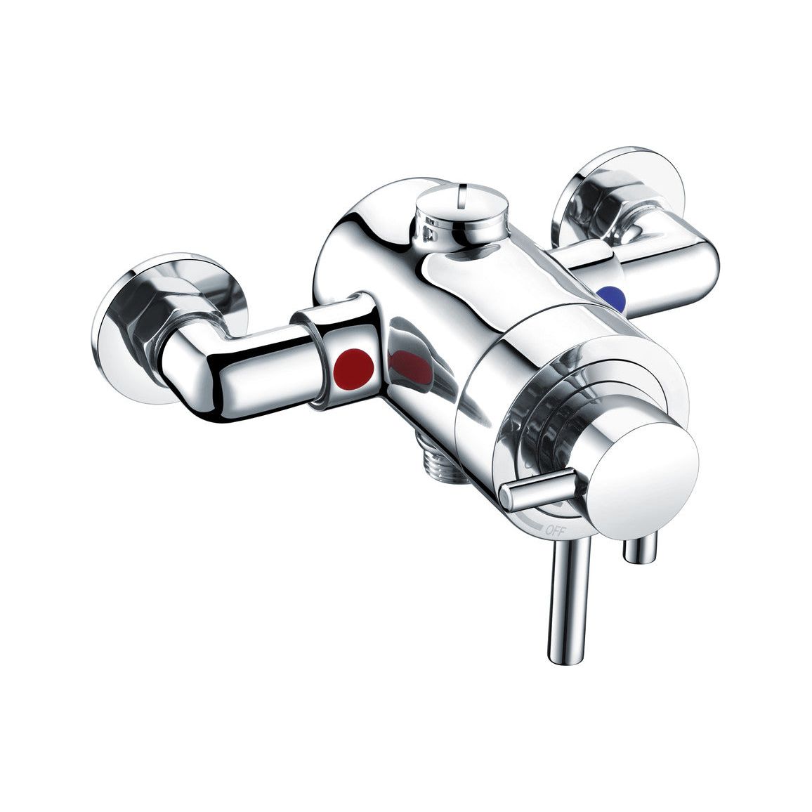 Modern Exposed Thermostatic Shower Valve - Chrome