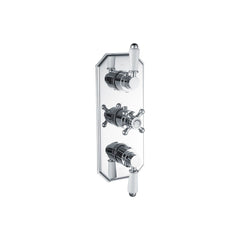 Doccia Traditional Lever Thermostatic Two Outlet Shower Valve - Chrome