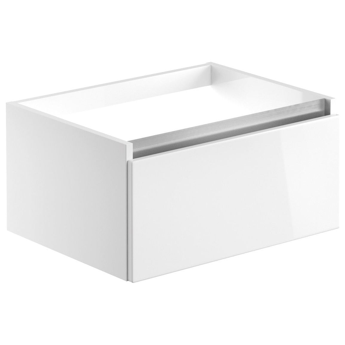 Mondrich 600mm 1 Drawer Wall Hung Basin Unit (No Top) - White Gloss