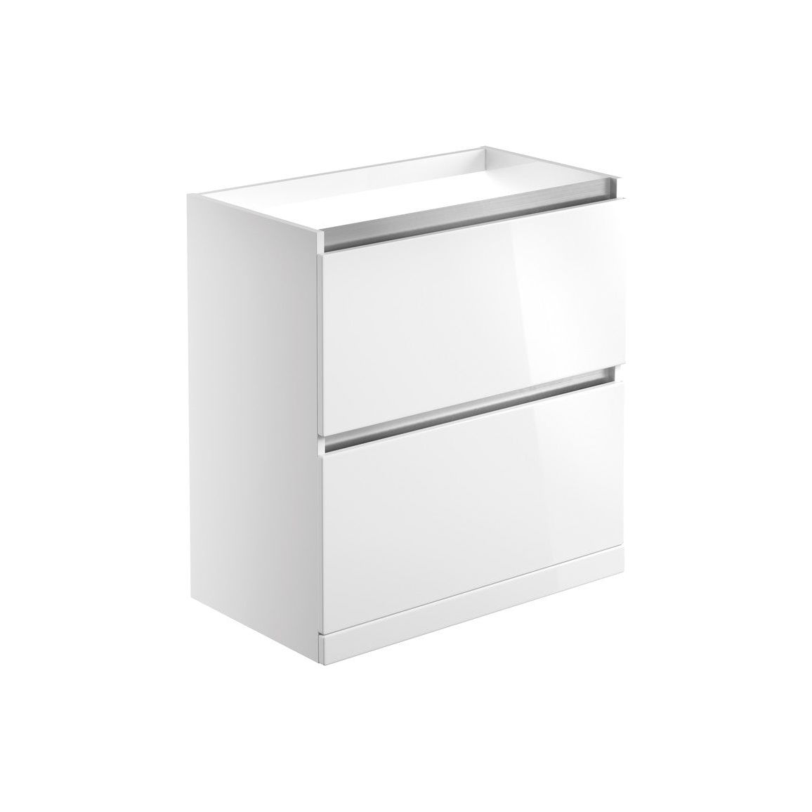 Mondrich 800mm 2 Drawer Floor Standing Basin Unit (No Top) - White Gloss