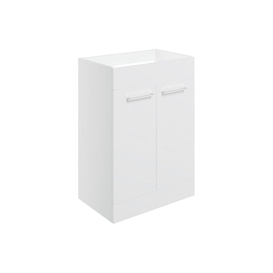 Lottie 590mm Floor Standing 2 Door Basin Unit (No Top) - White Gloss