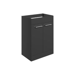 Lottie 590mm Floor Standing 2 Door Basin Unit (No Top) - Anthracite Gloss