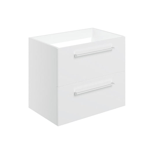 Lottie 590mm Wall Hung 2 Drawer Basin Unit (No Top) - White Gloss